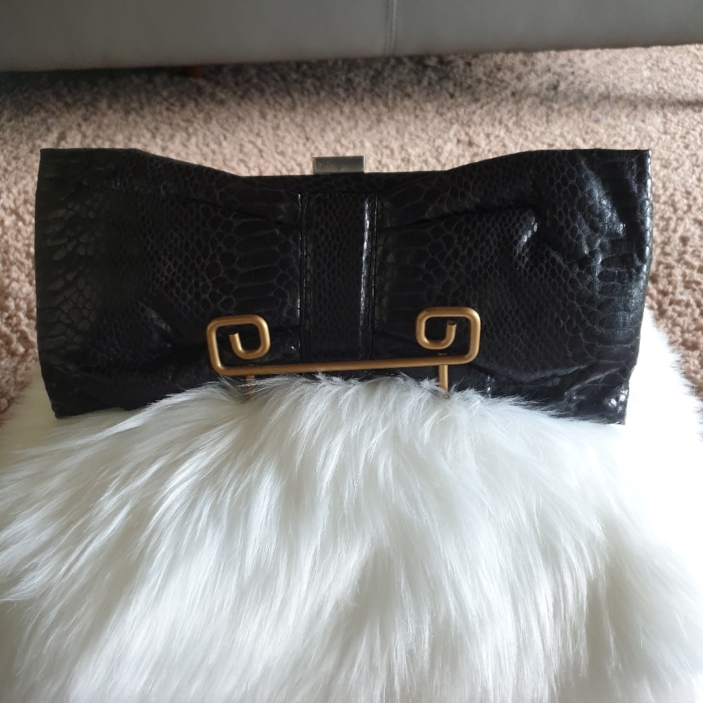 Aldo faux leather snake skin clutch bag